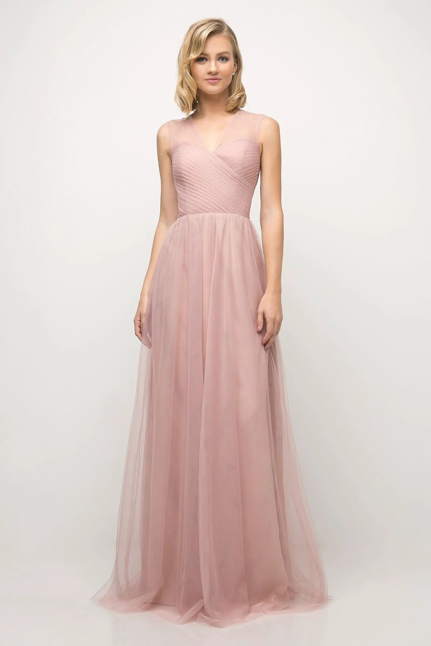 Layered Tulle A-Line Bridesmaid Dress by Tux-USA