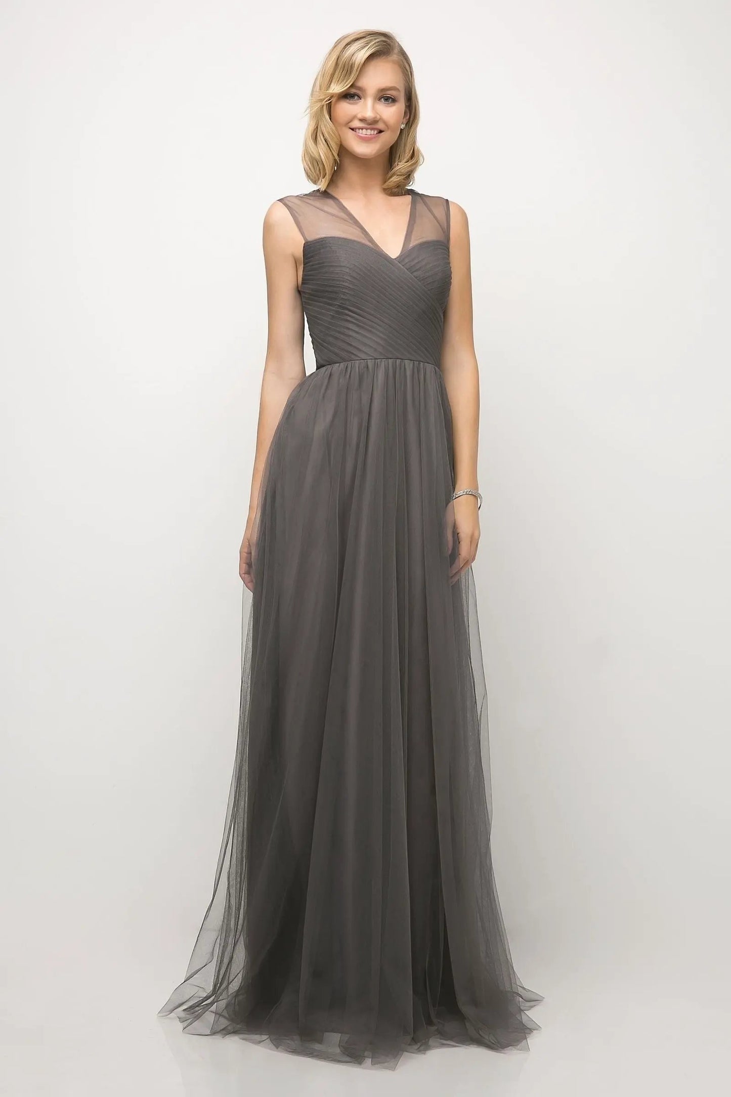 Layered Tulle A-Line Bridesmaid Dress by Tux-USA