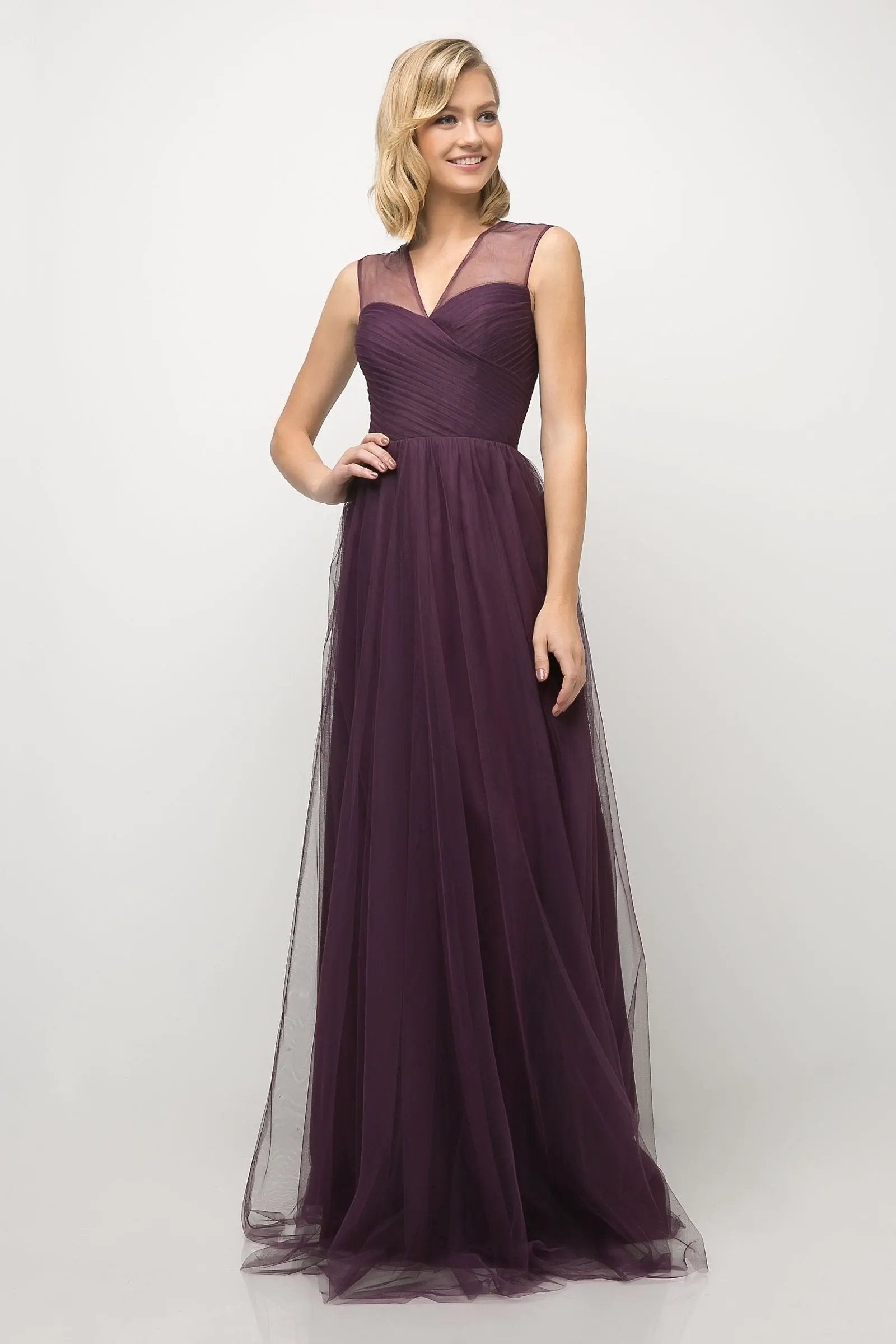 Layered Tulle A-Line Bridesmaid Dress by Tux-USA