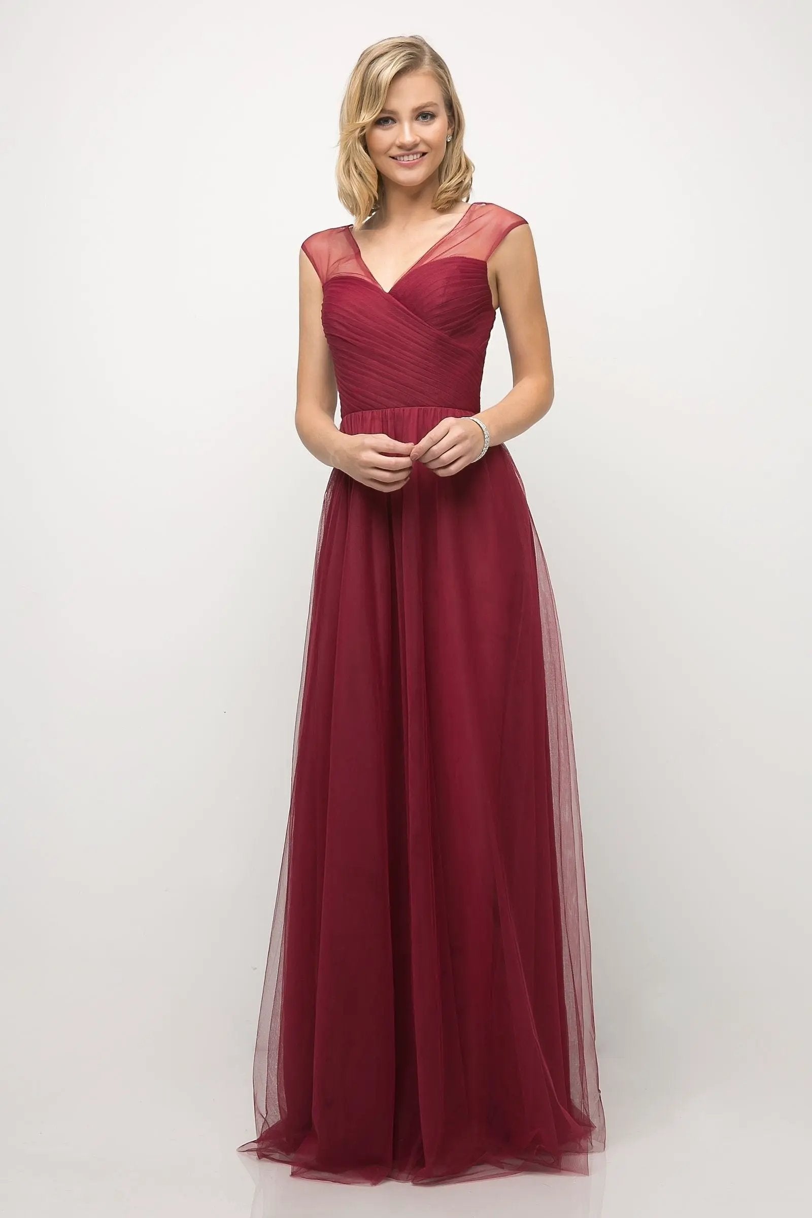Layered Tulle A-Line Bridesmaid Dress by Tux-USA