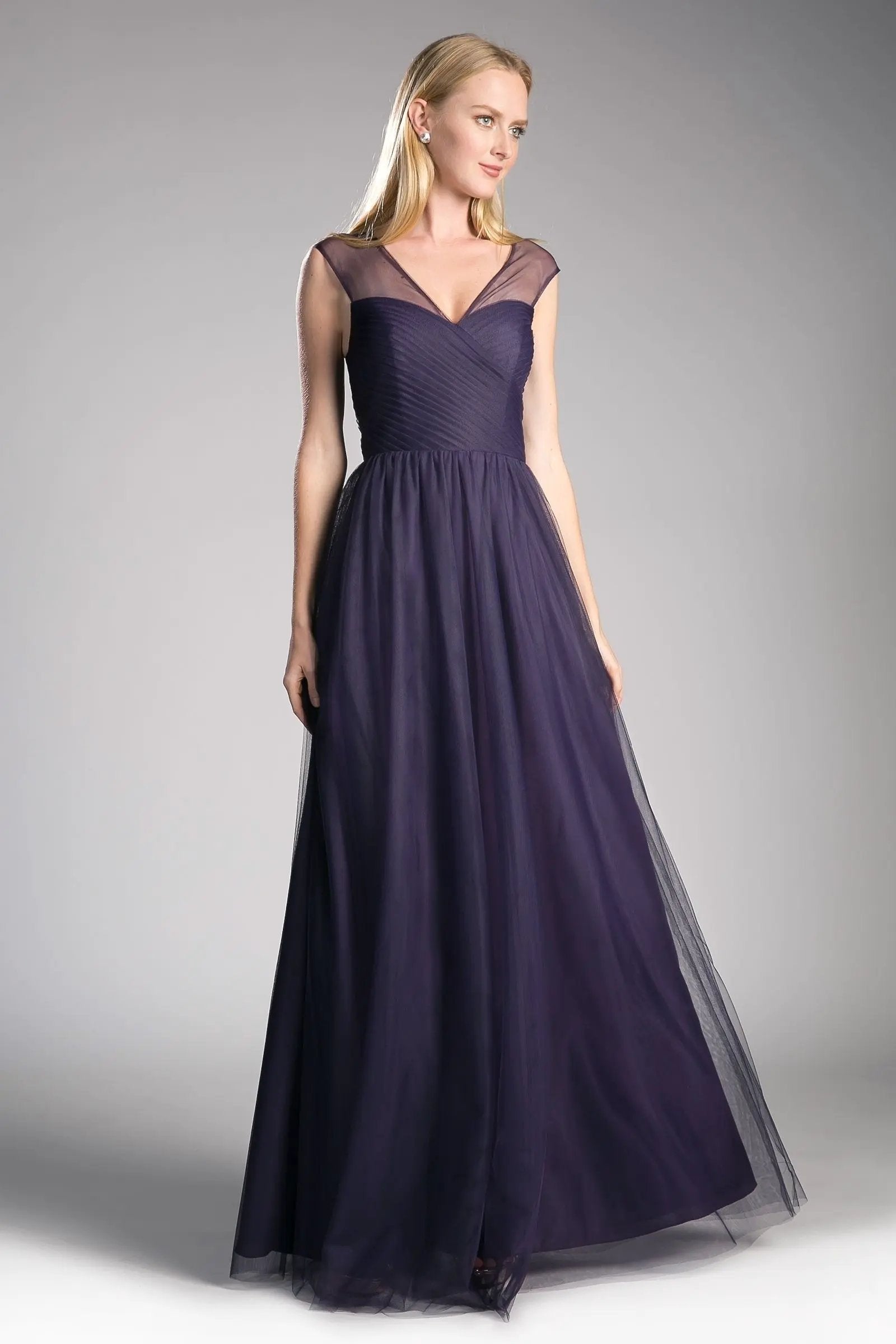 Layered Tulle A-Line Bridesmaid Dress by Tux-USA