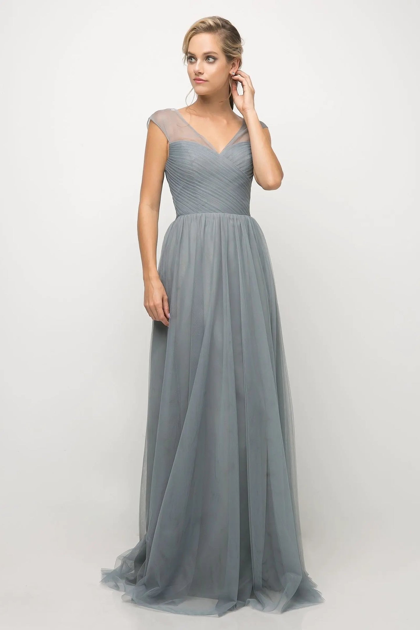 Layered Tulle A-Line Bridesmaid Dress by Tux-USA