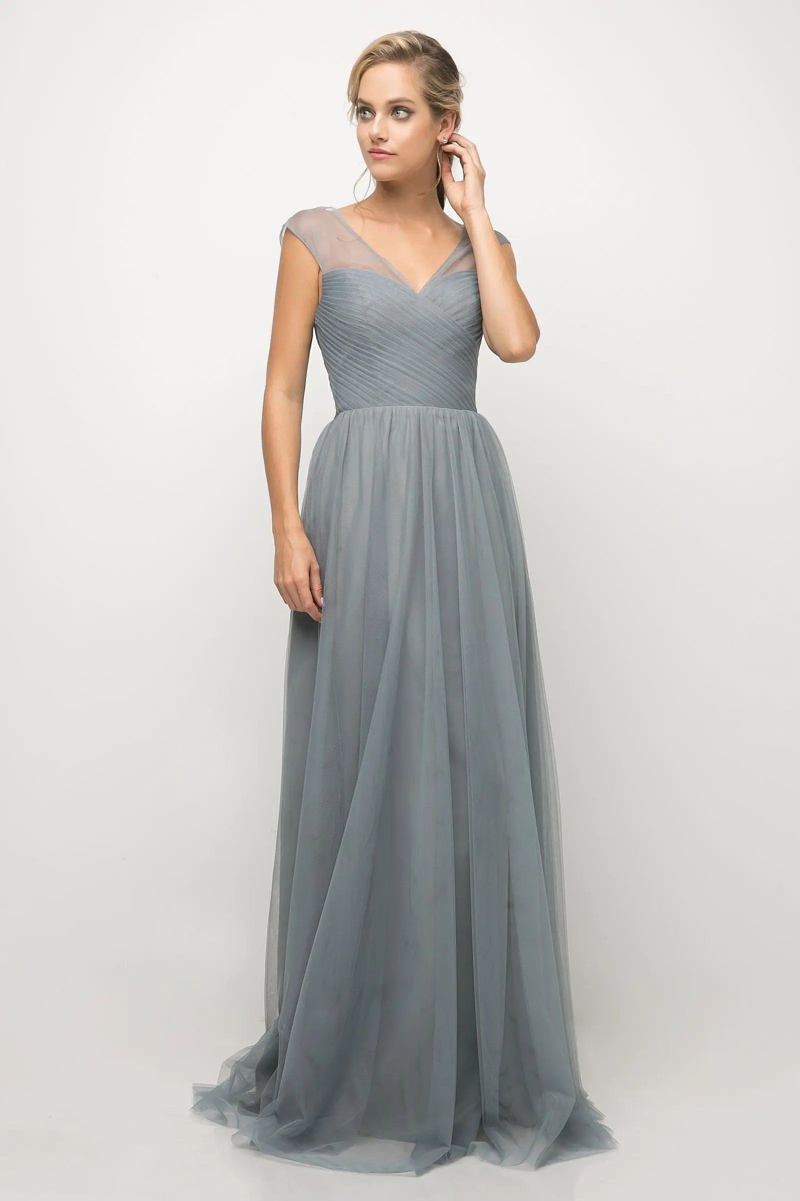 Layered Tulle A-Line Bridesmaid Dress by Tux-USA