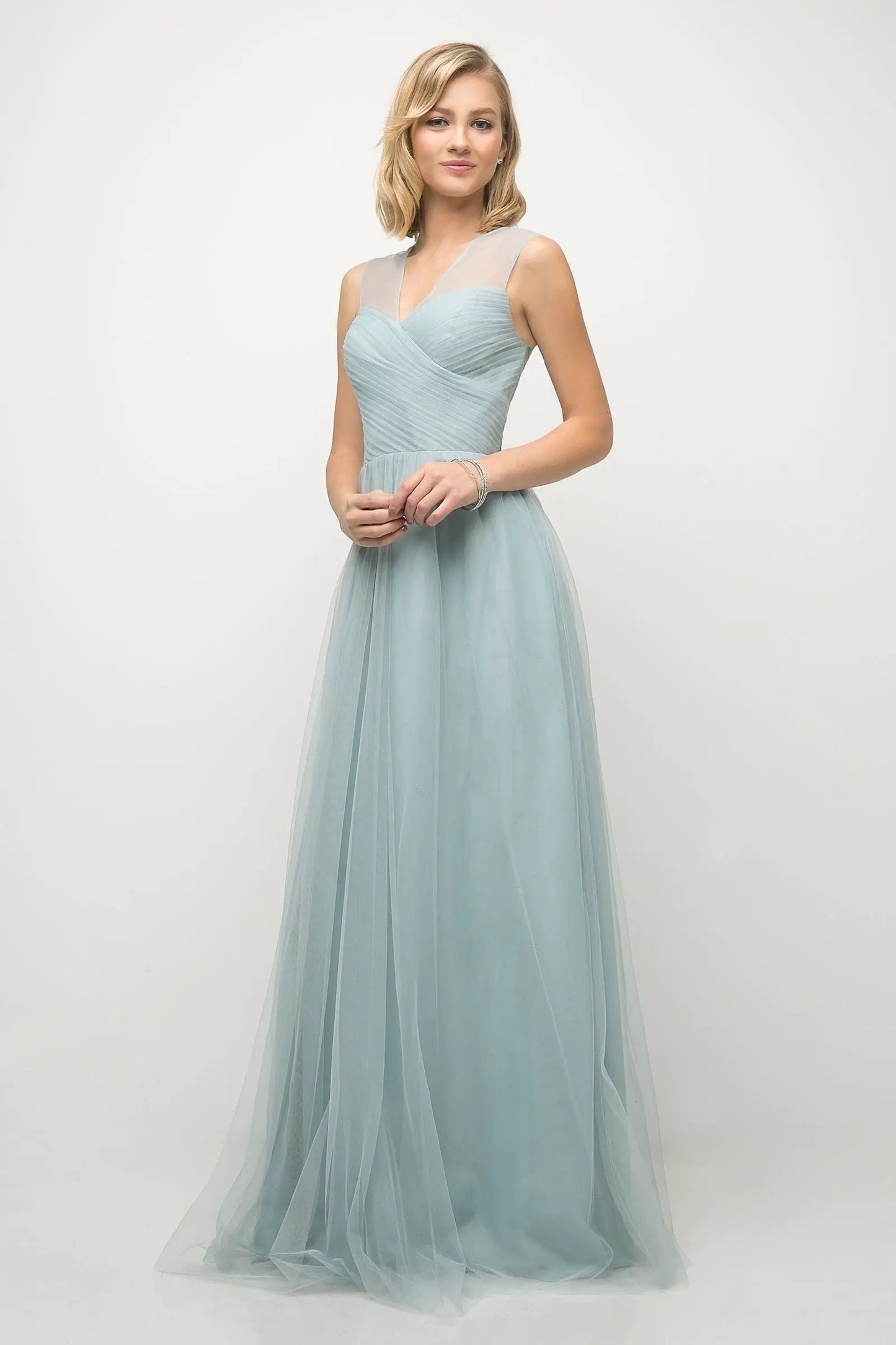 Layered Tulle A-Line Bridesmaid Dress by Tux-USA