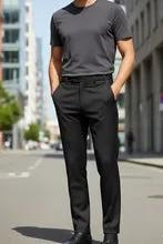 "Ethan" Black Super 150's Luxury Viscose Blend Suit Pants by Tux-USA