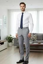 "Ethan" Heather Grey Super 150's Luxury Viscose Blend Suit Pants by Tux-USA
