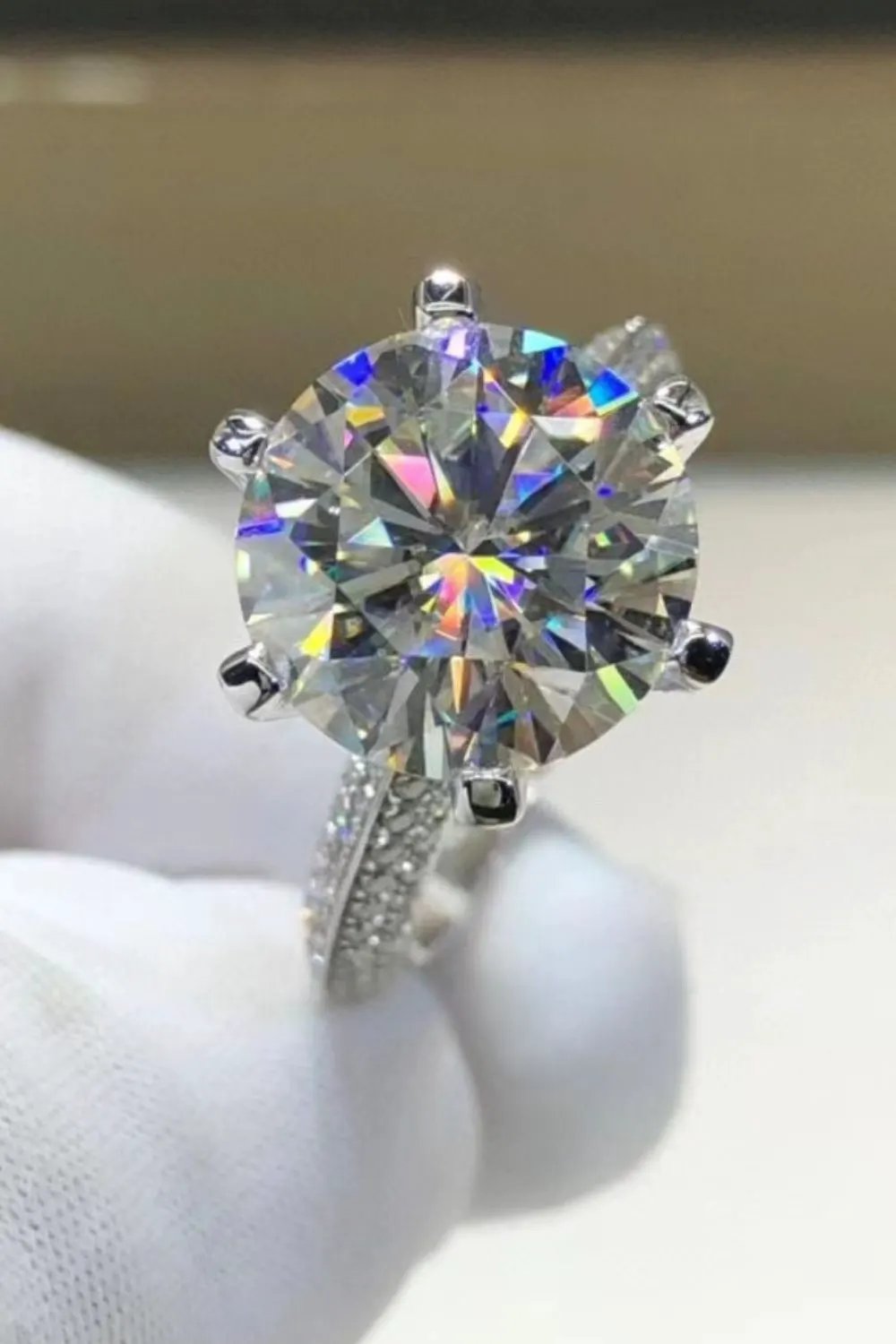 5 Carat Moissanite 6-Prong Ring by Partner Label
