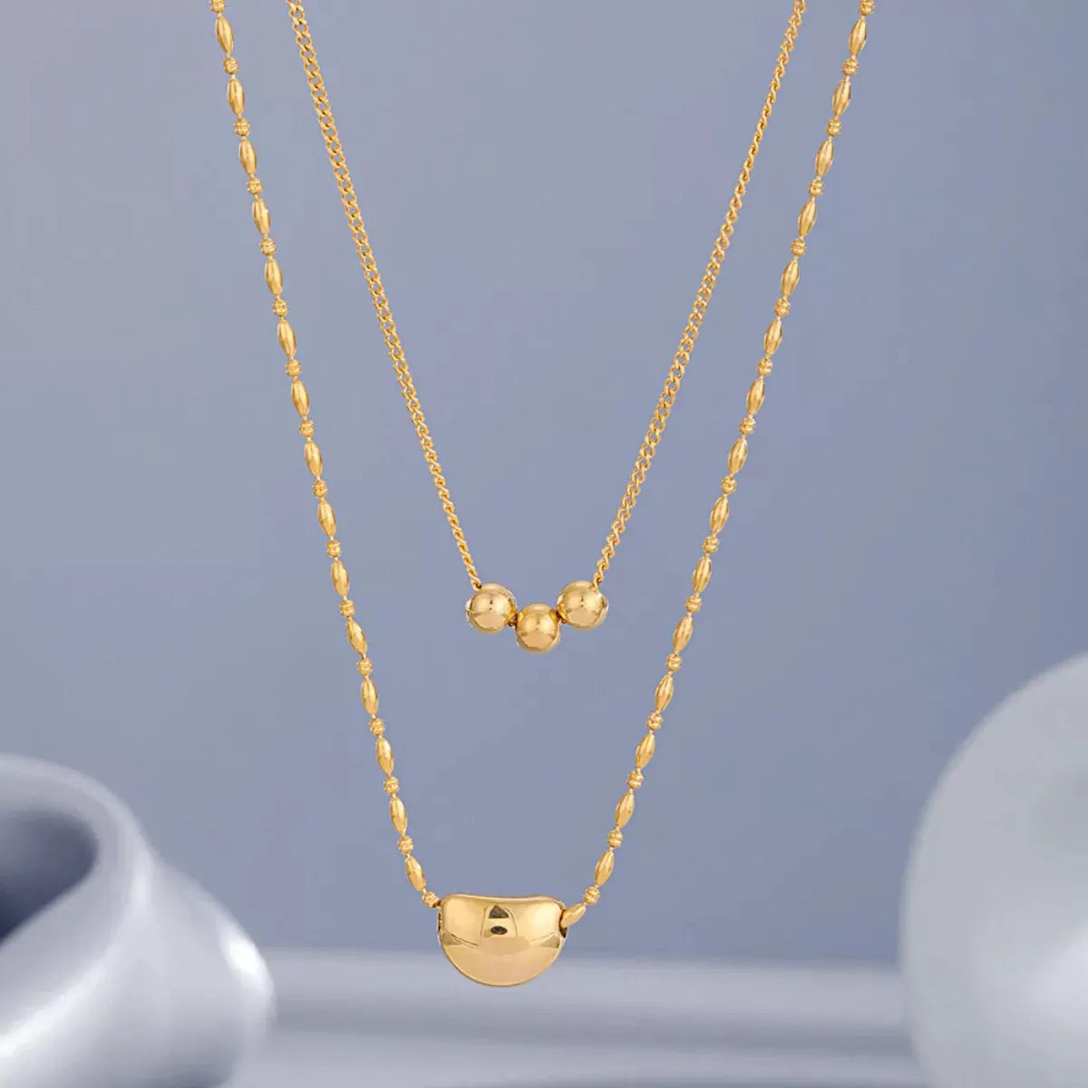 18K Gold-Plated Double Layered Necklace by Partner Labels