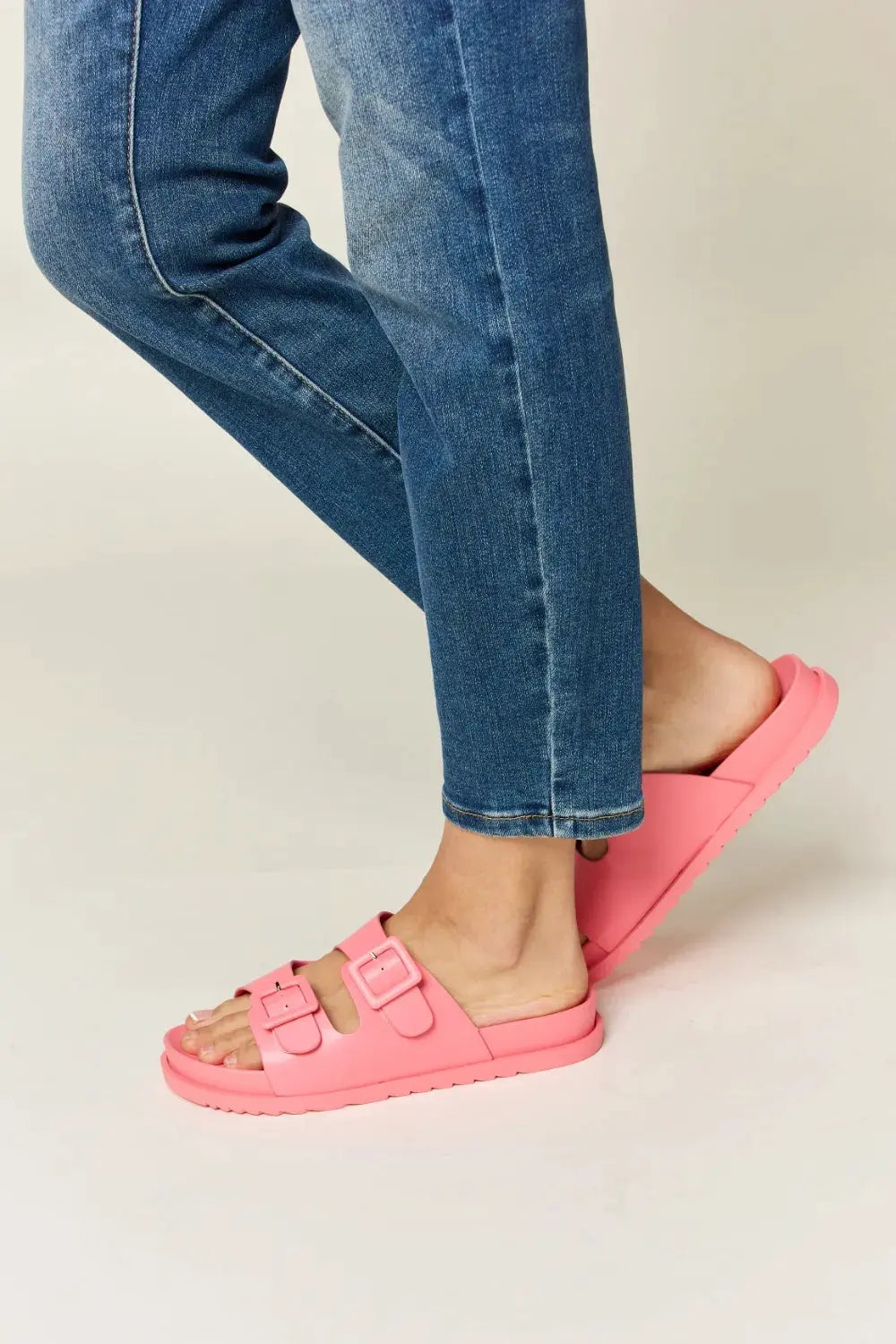 Legend Double Buckle Open Toe Sandals by Partner Label