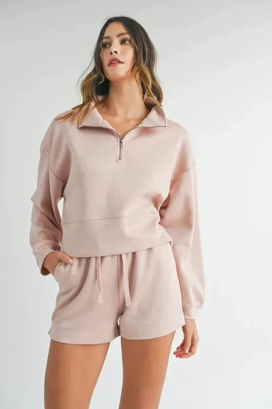 MABLE Half Zip Sweatshirt and Shorts Set by MABLE