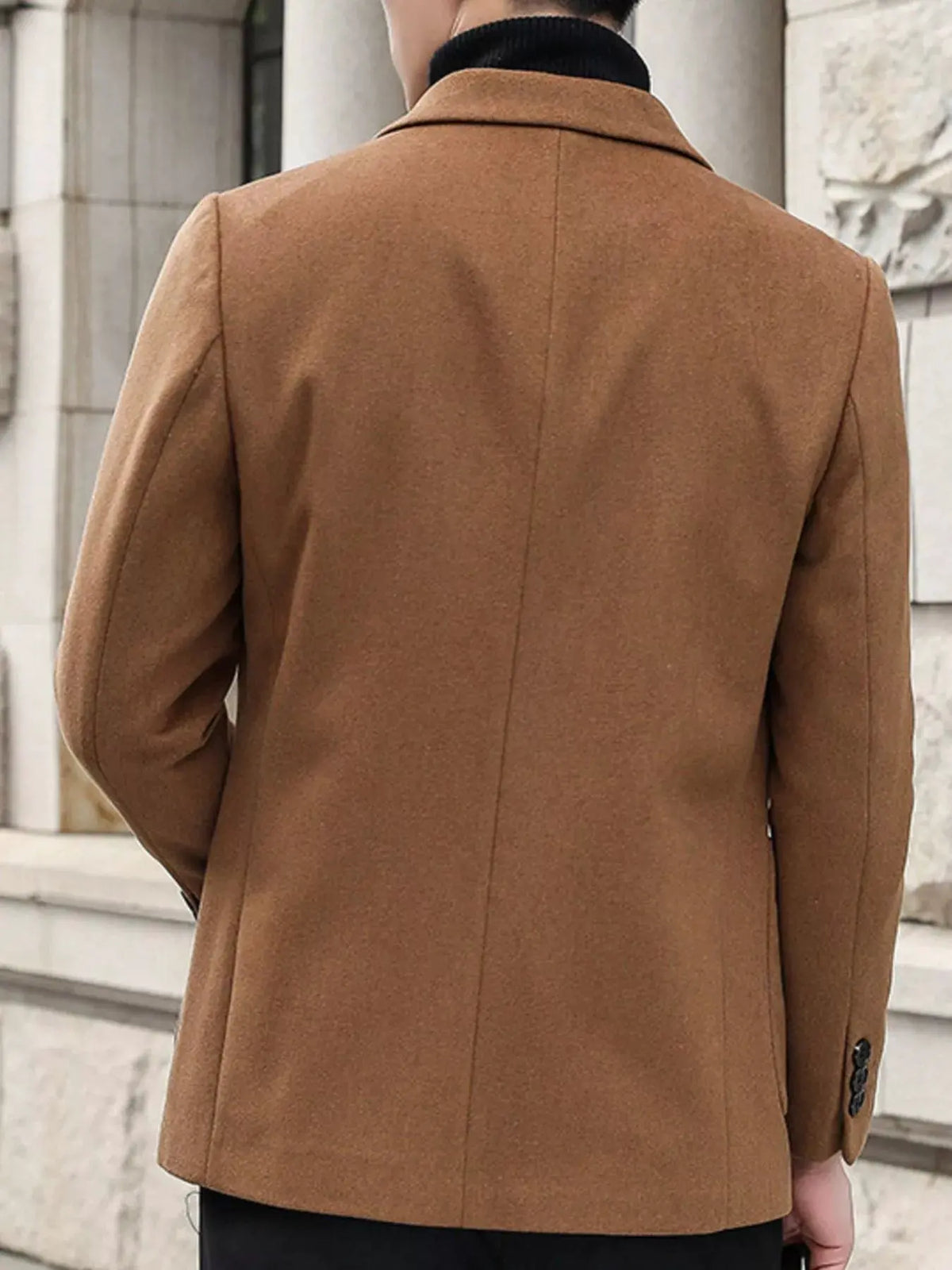 Men's Plus Size Lapel Collar Long Sleeve Blazer by Trendsi