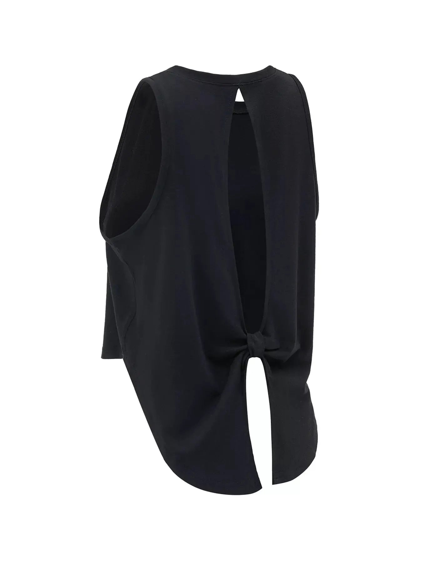 Cutout Back Round Neck Active Tank by Trendsi