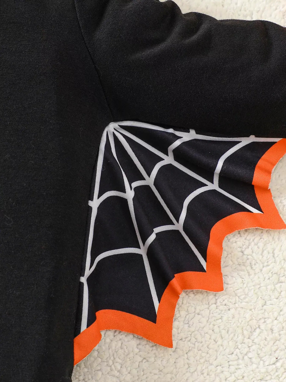 Children's Halloween 'Fab-Boo-Lous' Bat Wing Long Sleeve Top and Tulle Skirt Set by Trendsi