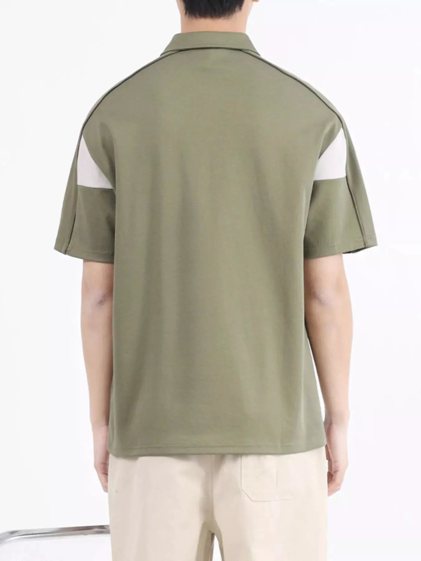 Men's Plus Size Letter Short Sleeve Polo by Trendsi