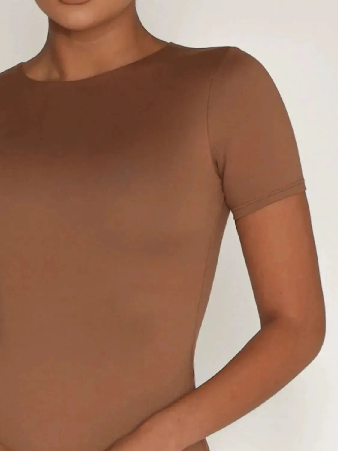 Round Neck Short Sleeve Swim Top by Partner Label