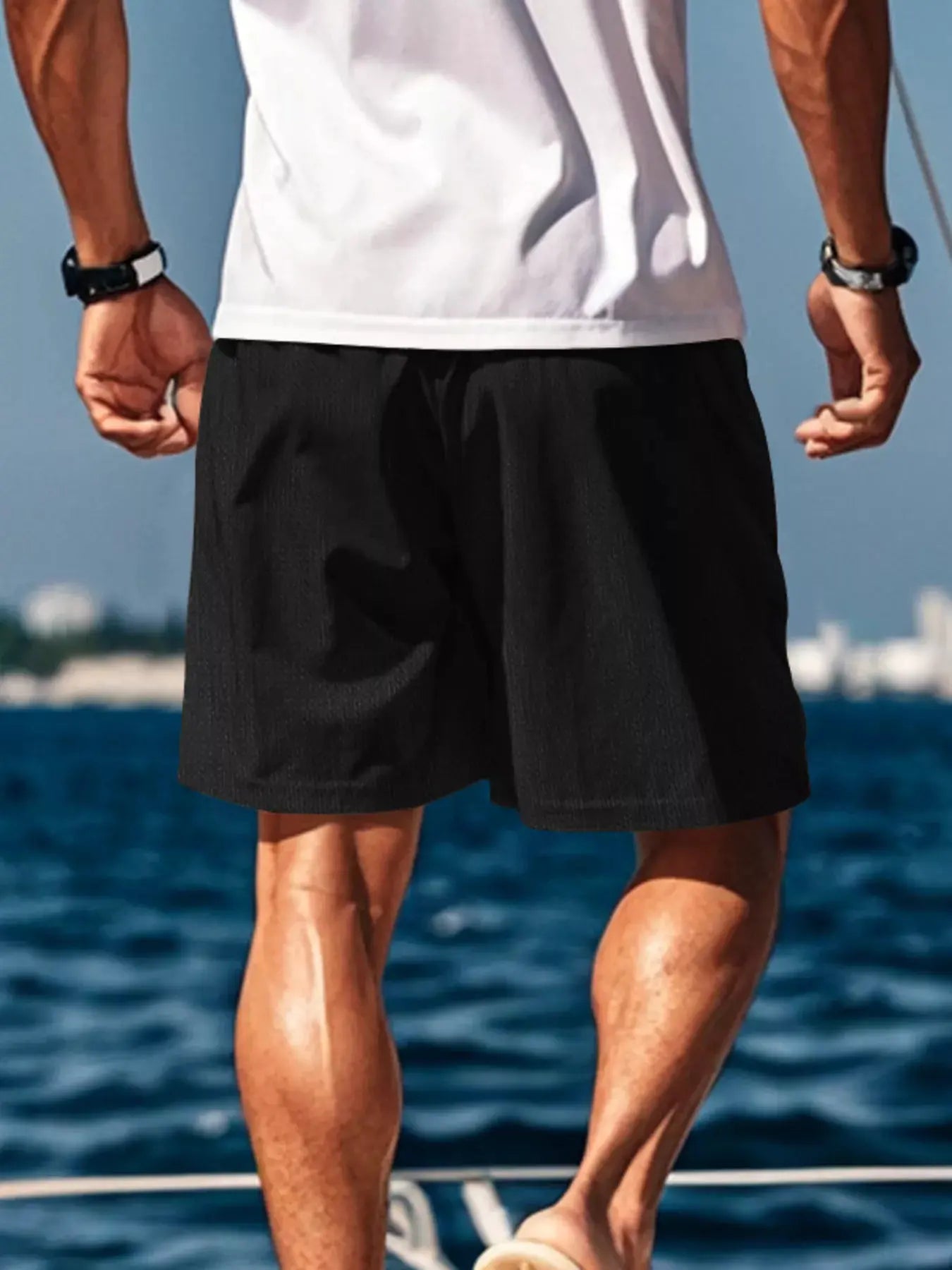 Men's Drawstring Causal Shorts by Trendsi