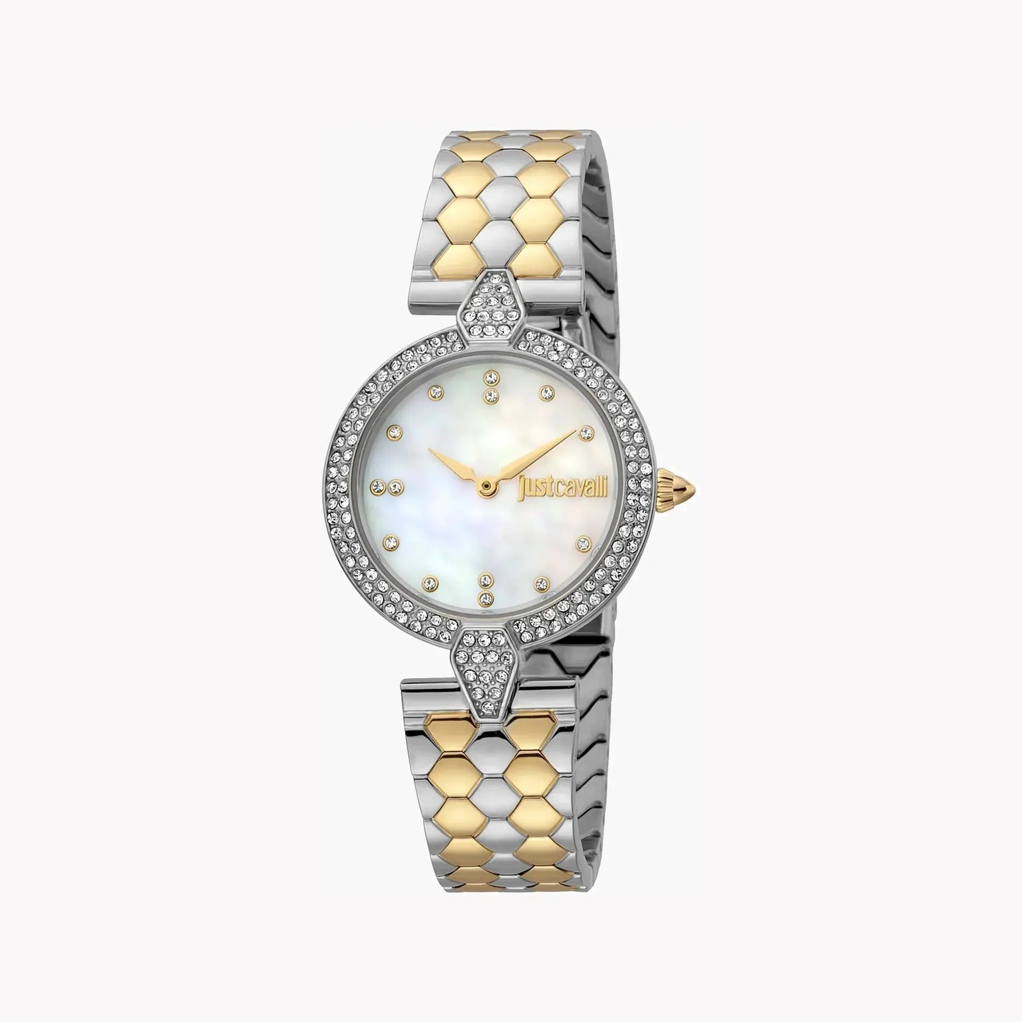 Just Cavalli Women's Silver & Gold Watch, White Dial | Jc1l159m0085 by JUST CAVALLI