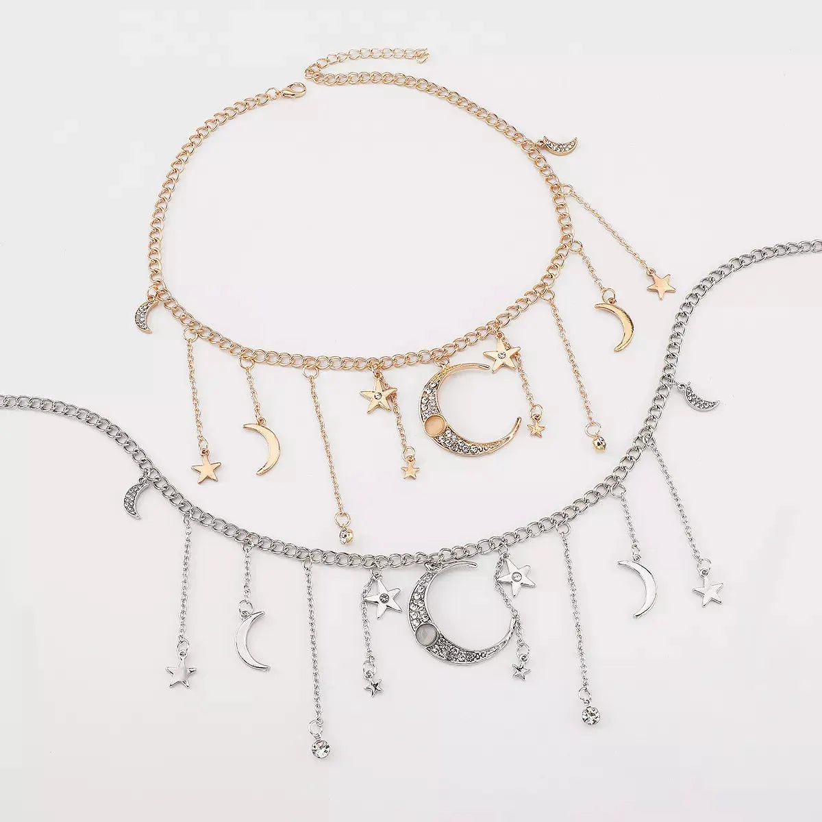 Moon & Star Charm Necklace by Partner Labels