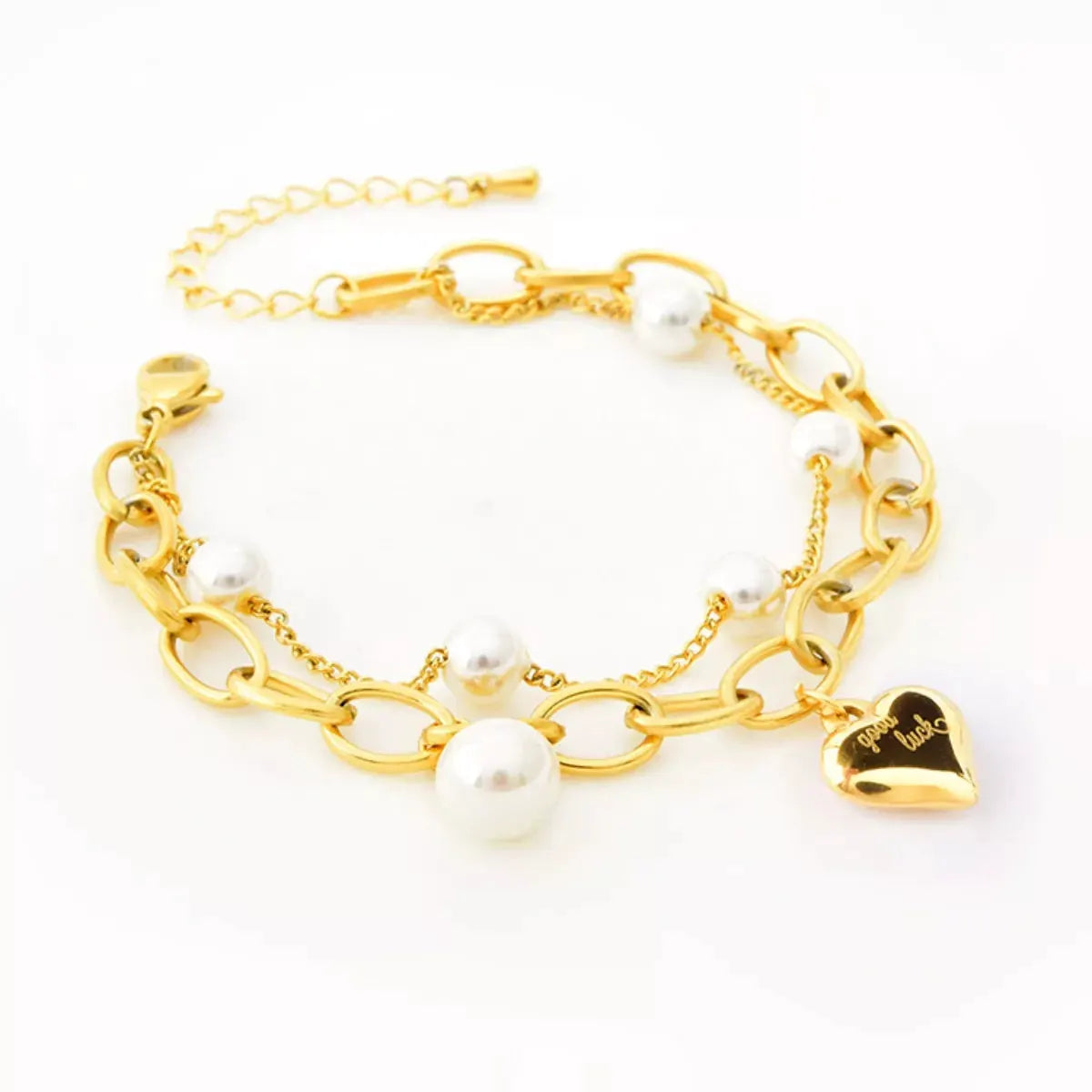 18K Gold-Plated Heart Charm Bracelet by Partner Label