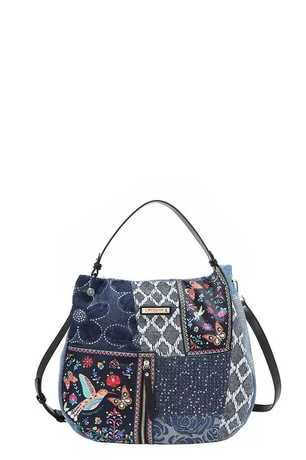 Nicole Lee USA Bosque De Amor Denim Hobo Bag by Nicole Lee USA