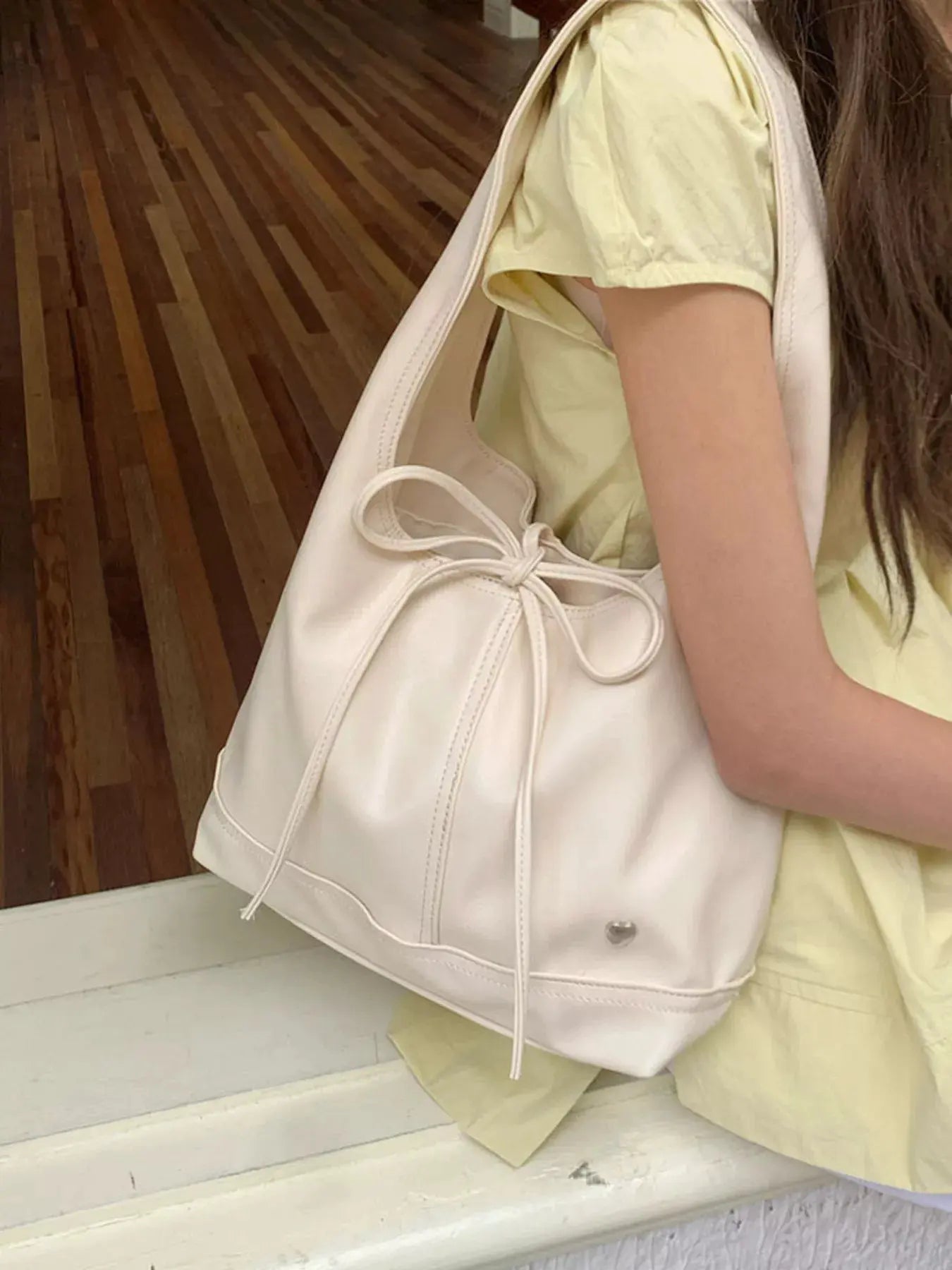Leather Tied Shoulder Bag by Partner Label