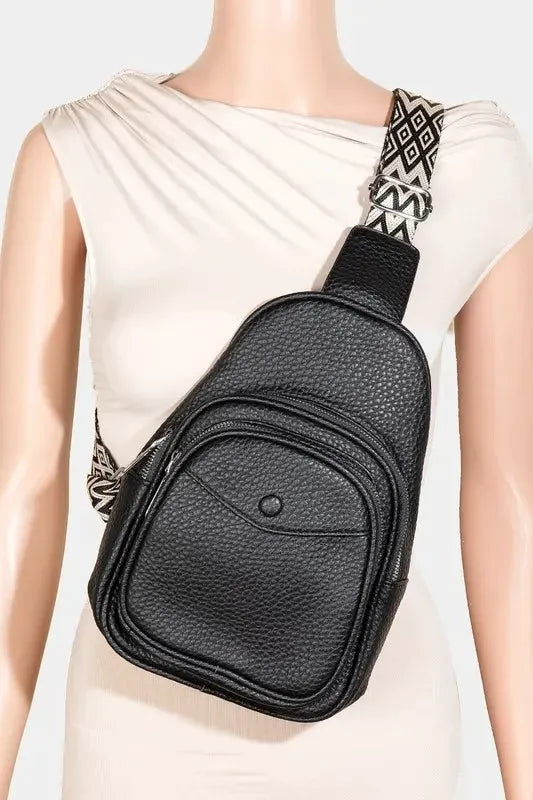 Fame Textured PU Leather Sling Bag by Fame