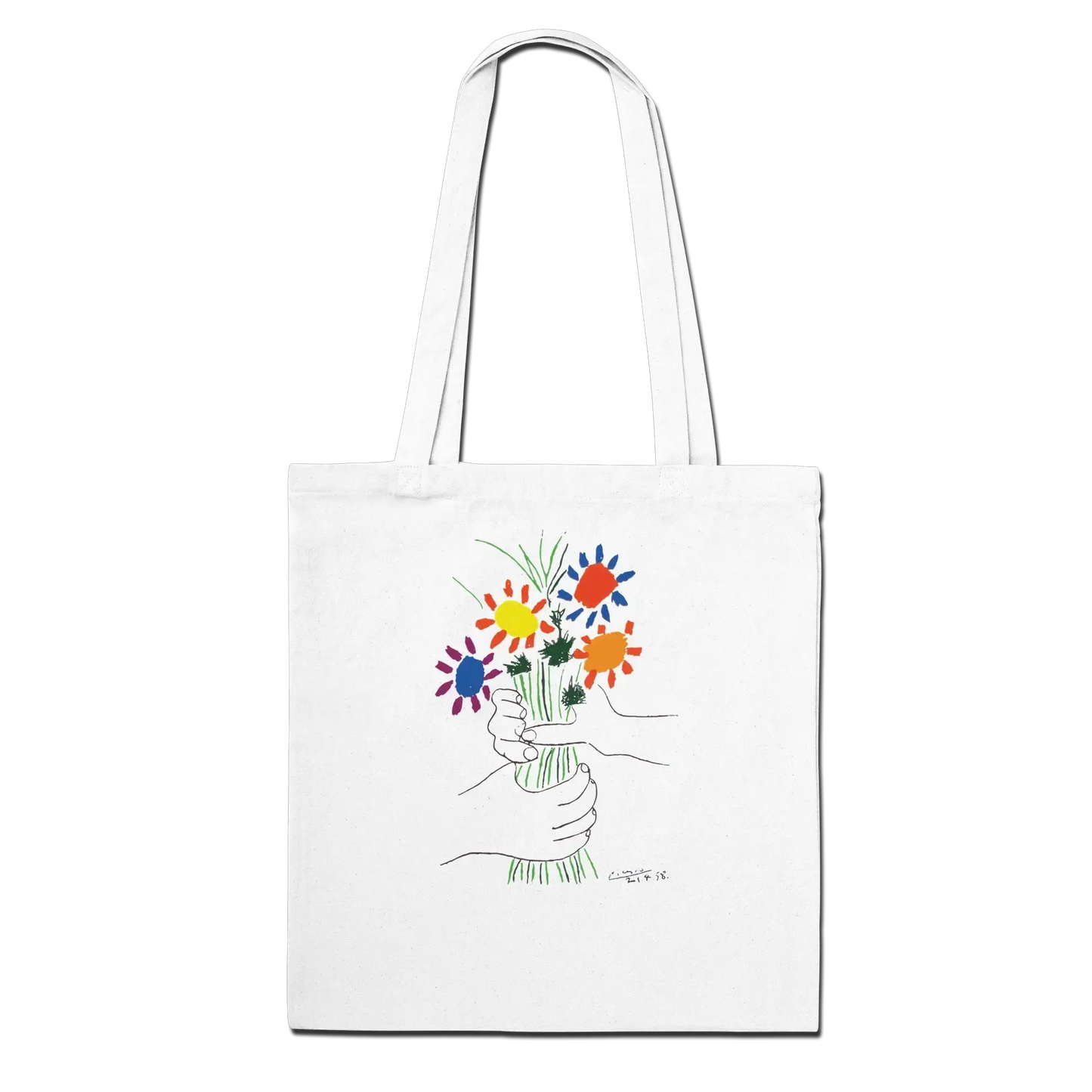 Pablo Picasso Bouquet of Peace 1958 artwork tote bag by Art-O-Rama Shop