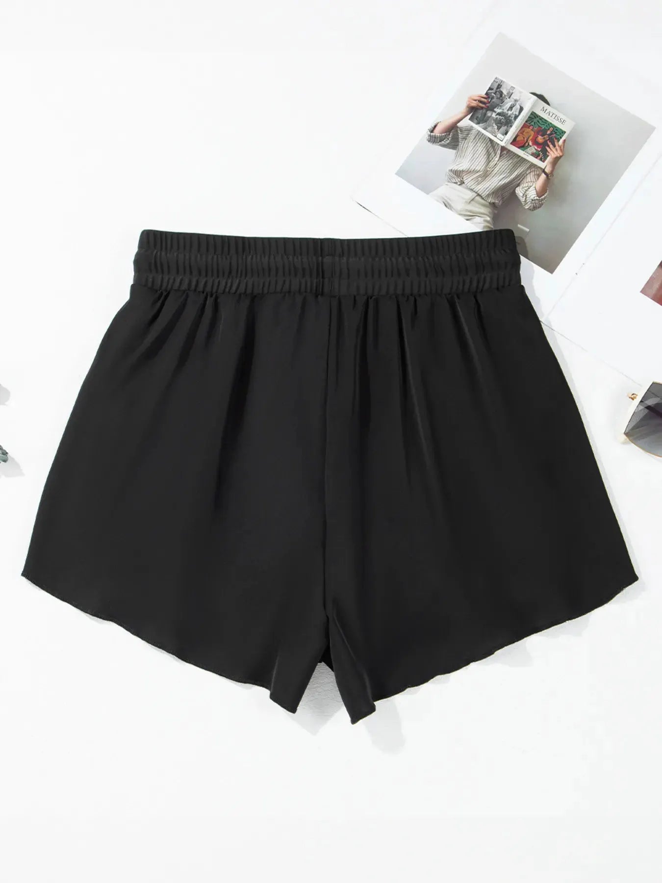 High Waisted Drawstring Swim Shorts by Partner Label