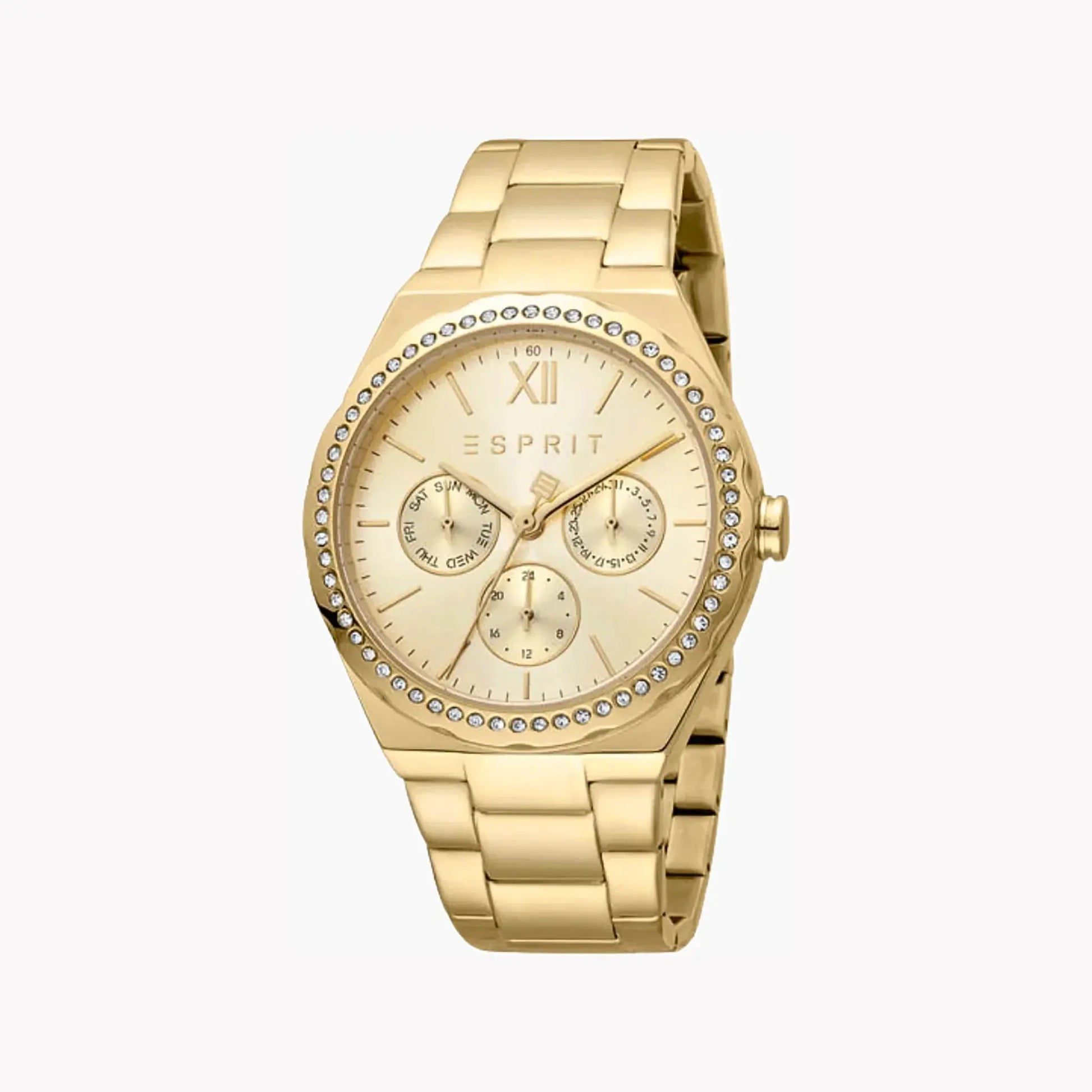 Esprit Women's Gold Stainless Steel Watch, Champagne Dial | Es1l202m0065 by ESPRIT