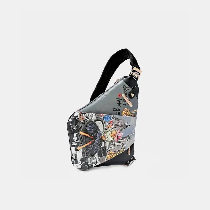 Nicole Lee USA Vegan Leather Leopard & Lip Pattern Crossbody Bag by Nicole Lee USA