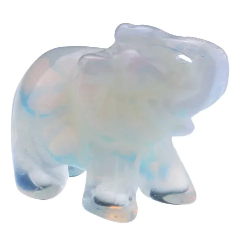 Natural Stone 1.5'' Elephant Crystal Art Ornament