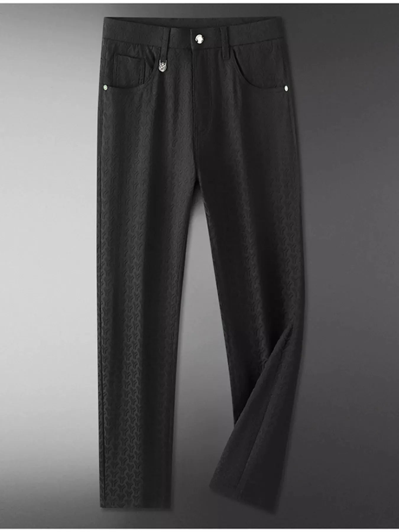 Men's Textured Straight-Leg Pants by Trendsi