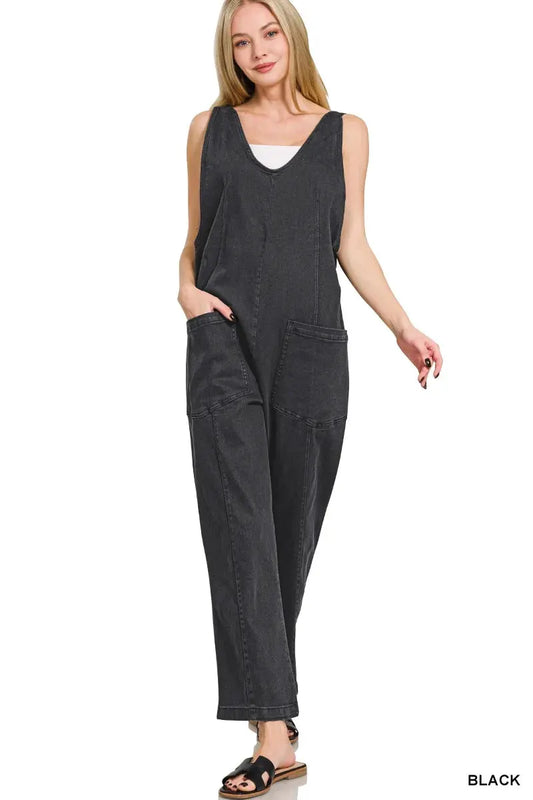 Zenana Casual Adjustable Strap Baggy Jumpsuit with Pocket by Zenana
