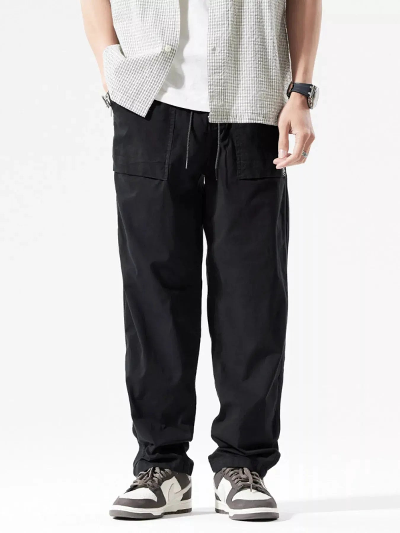 Men's Full Size Casual Cargo Pants with Multiple Pockets Plus Size by Partner Label