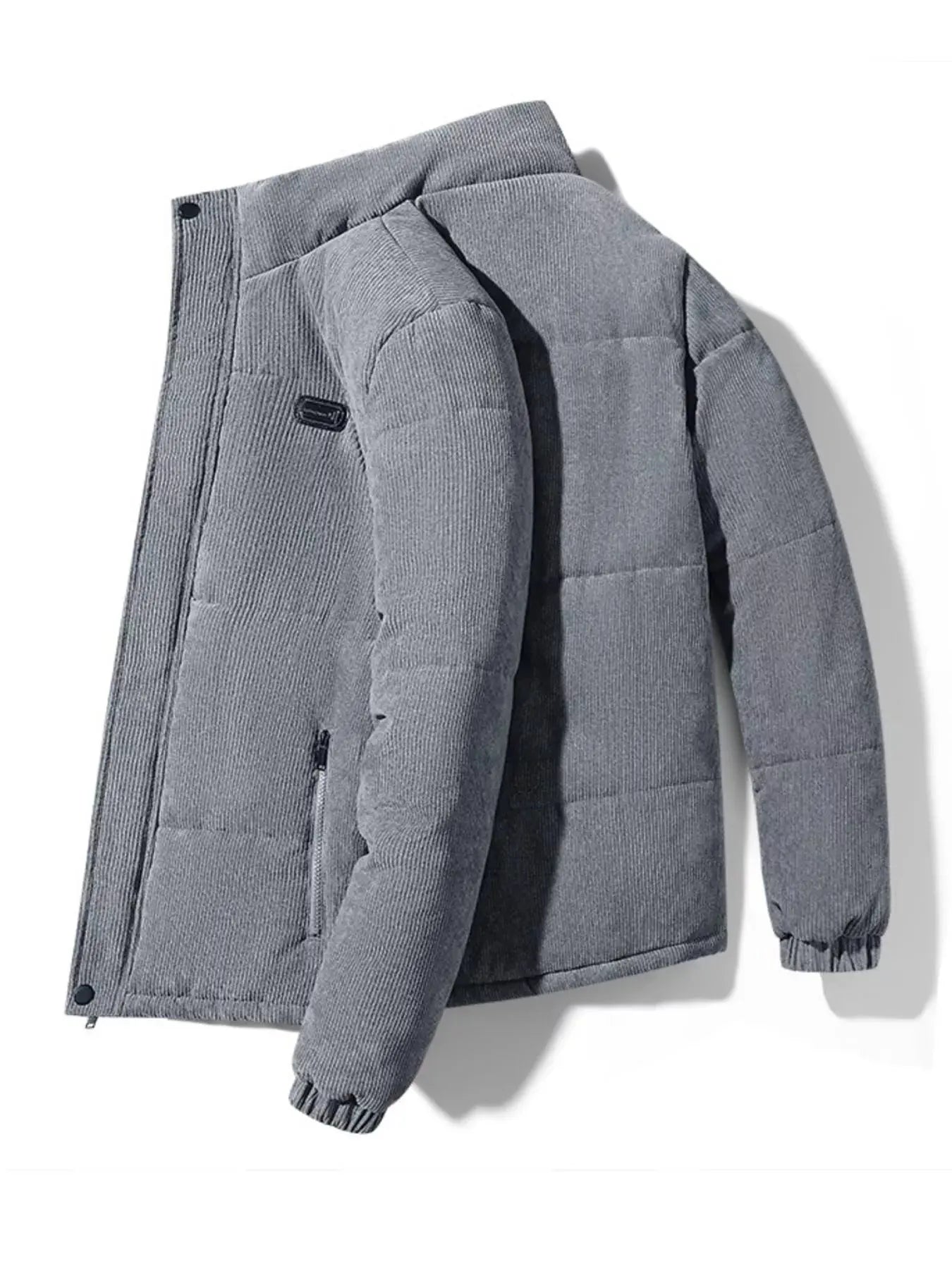 Men's Plus Size Corduroy Padded Winter Coat by Partner Label