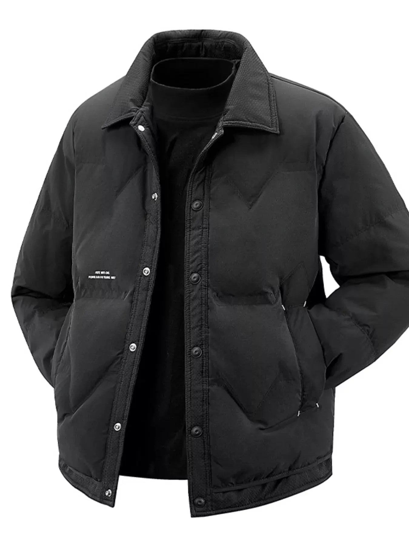 Men's Plus Size Snap-Down Padded Winter Coat by Partner Label