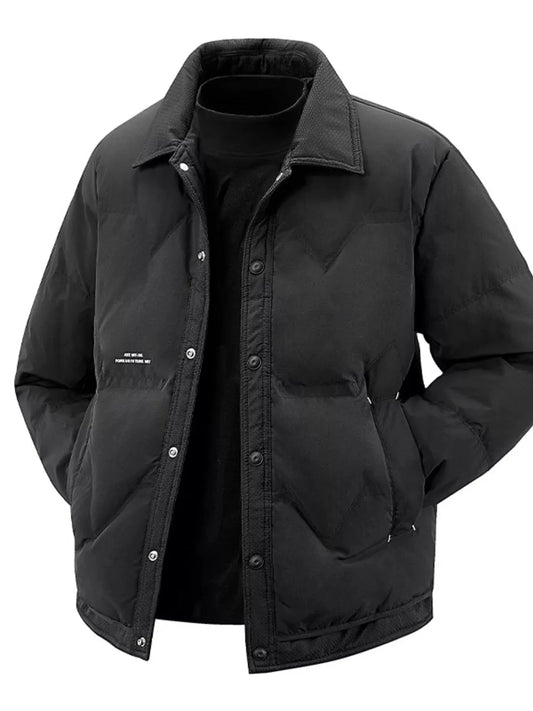 Men's Plus Size Snap-Down Padded Winter Coat by Partner Label