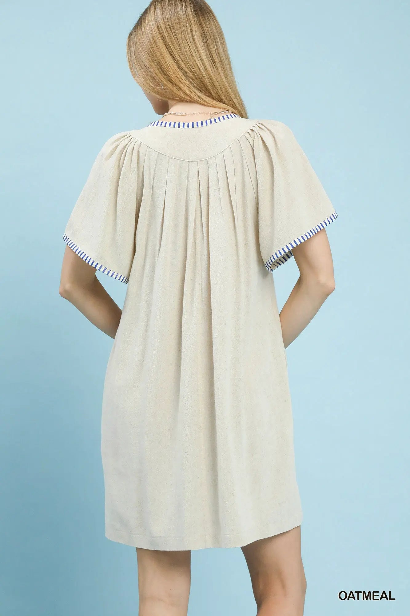 Umgee Linen Trim Tunic Dress by Umgee
