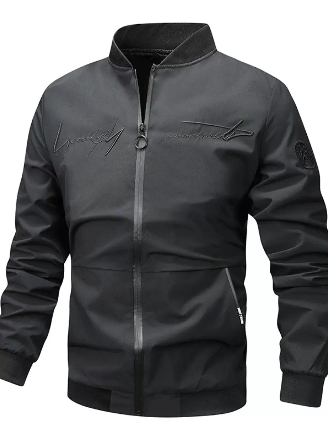 Men's Plus Size Zip Up Bomber Jacket by Partner Label