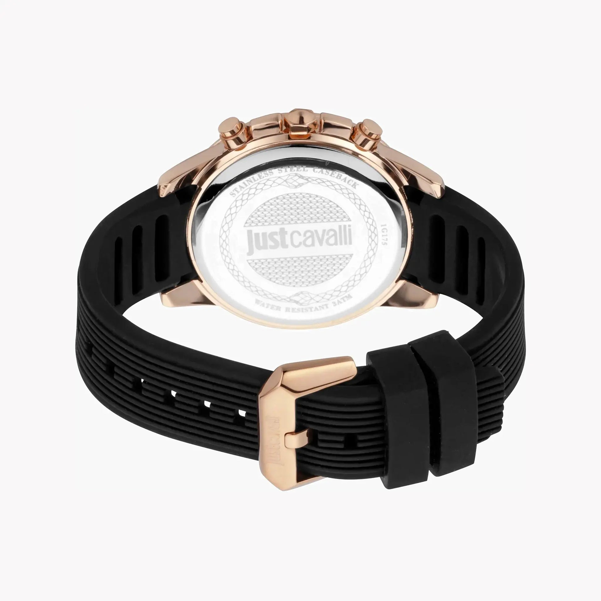 Just Cavalli Men's Black Silicone Watch, Rose Gold Case | Jc1g175p0025 by JUST CAVALLI