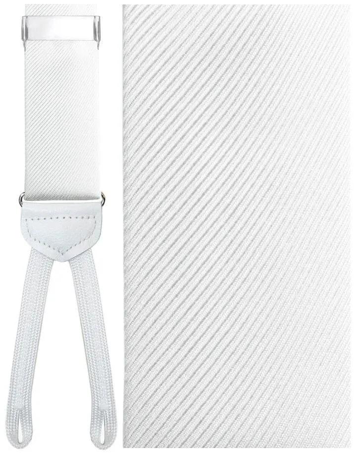"Firenze" White Suspenders 1.5"Width by Tux-USA