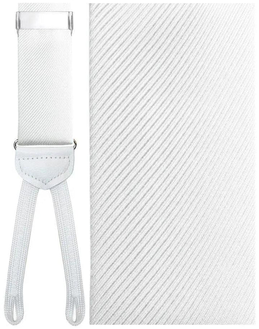 "Firenze" White Suspenders 1.5"Width by Tux-USA