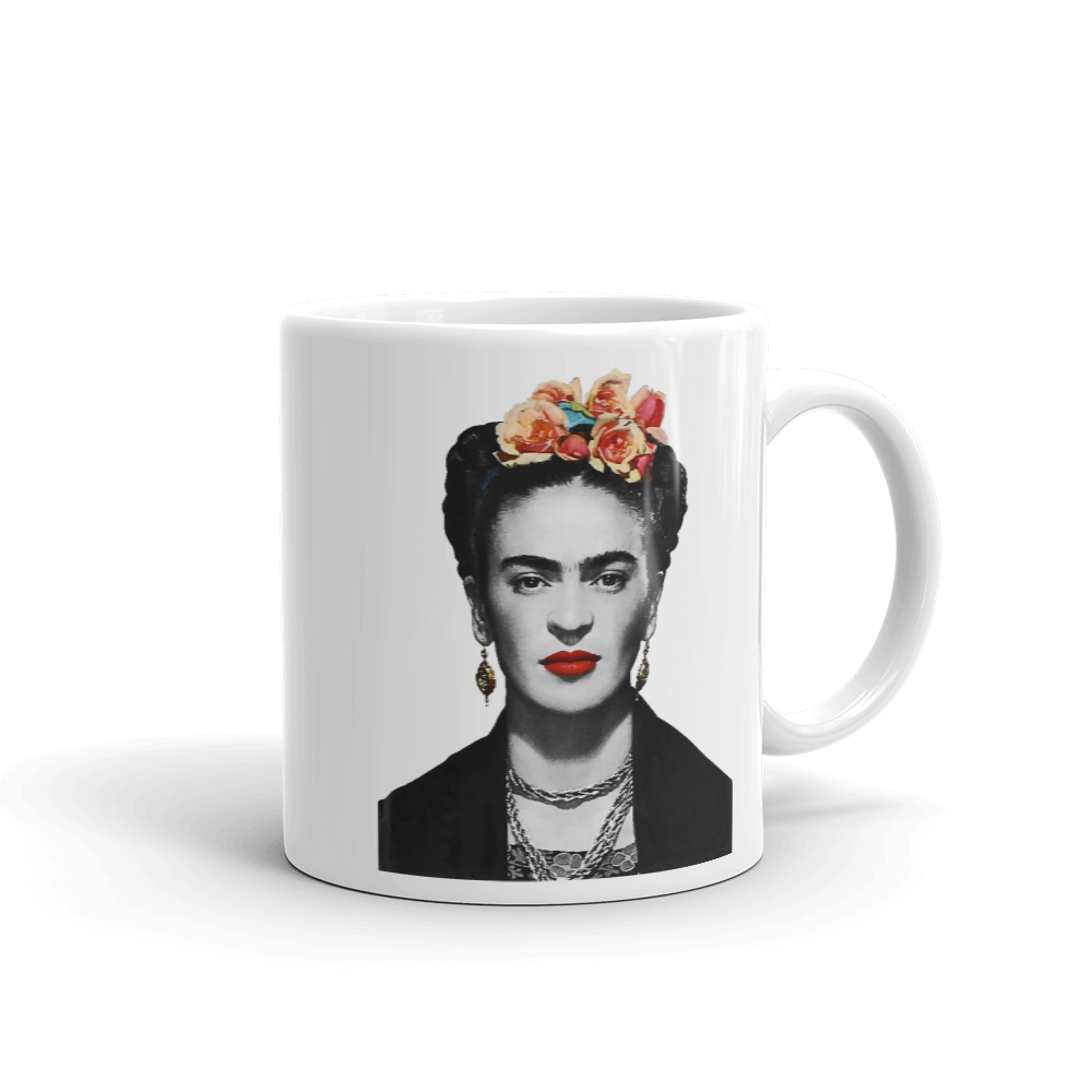 Frida Kahlo With Flowers Poster Artwork Mug by Art-O-Rama Shop