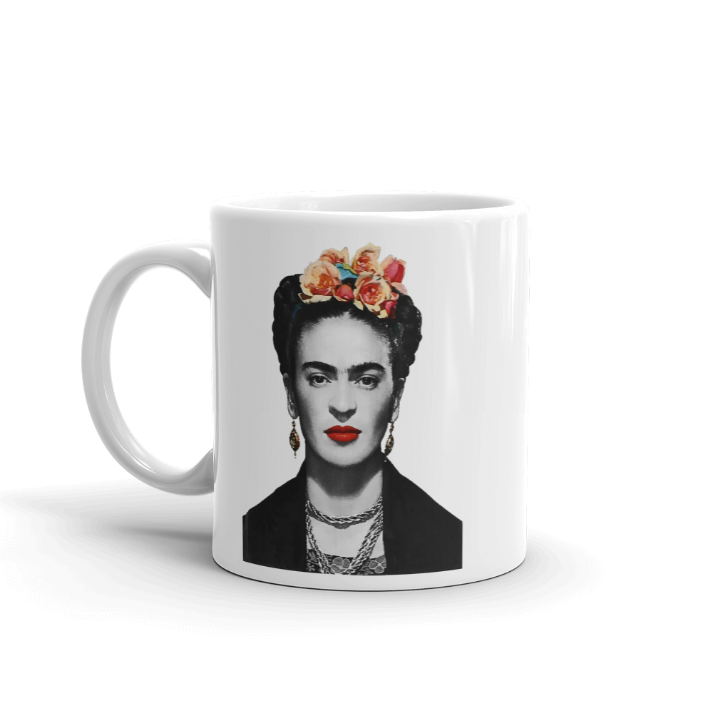 Frida Kahlo With Flowers Poster Artwork Mug by Art-O-Rama Shop