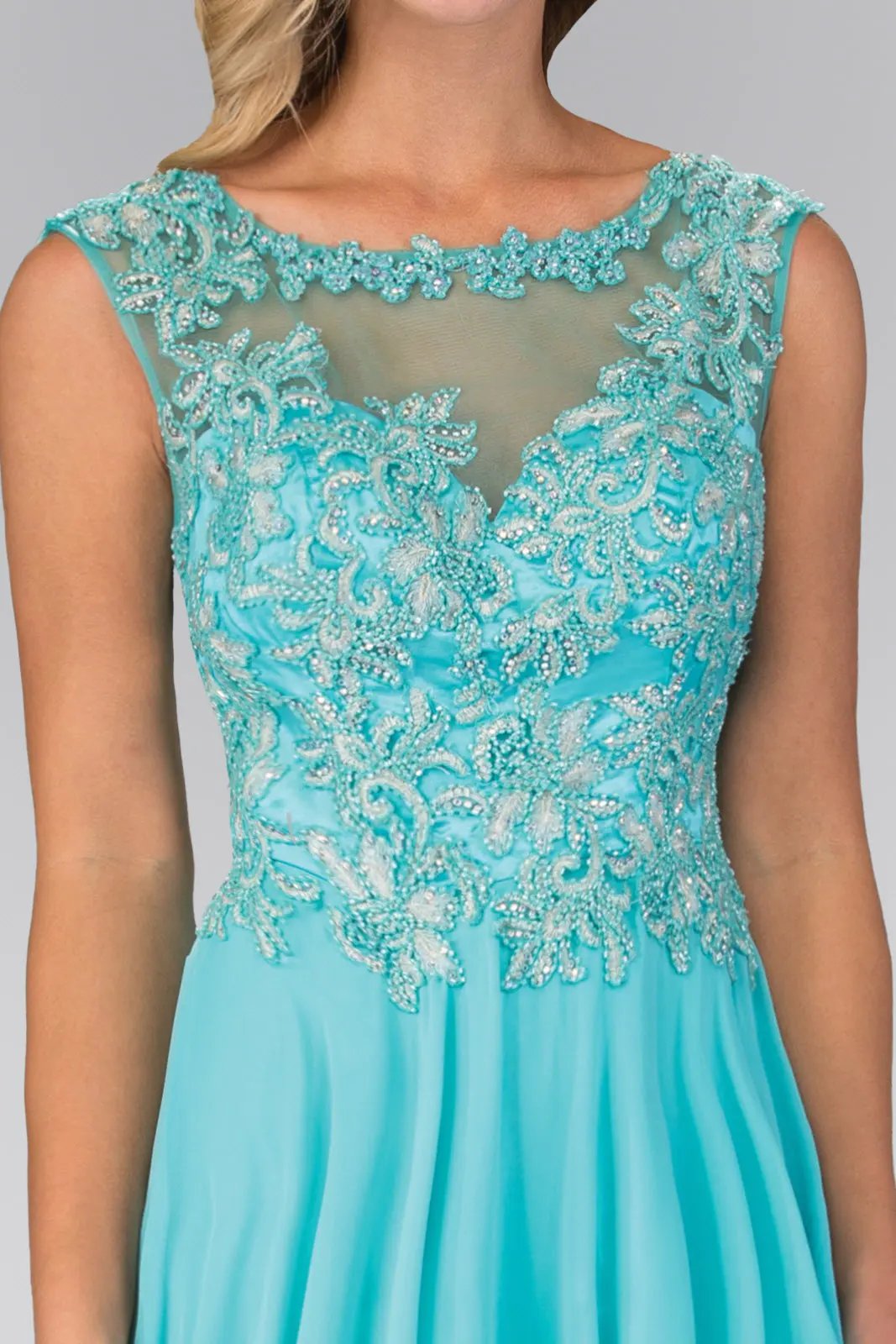 Dress Bead Embellished Chiffon Floor Length Evening Wear Prom by Tux-USA