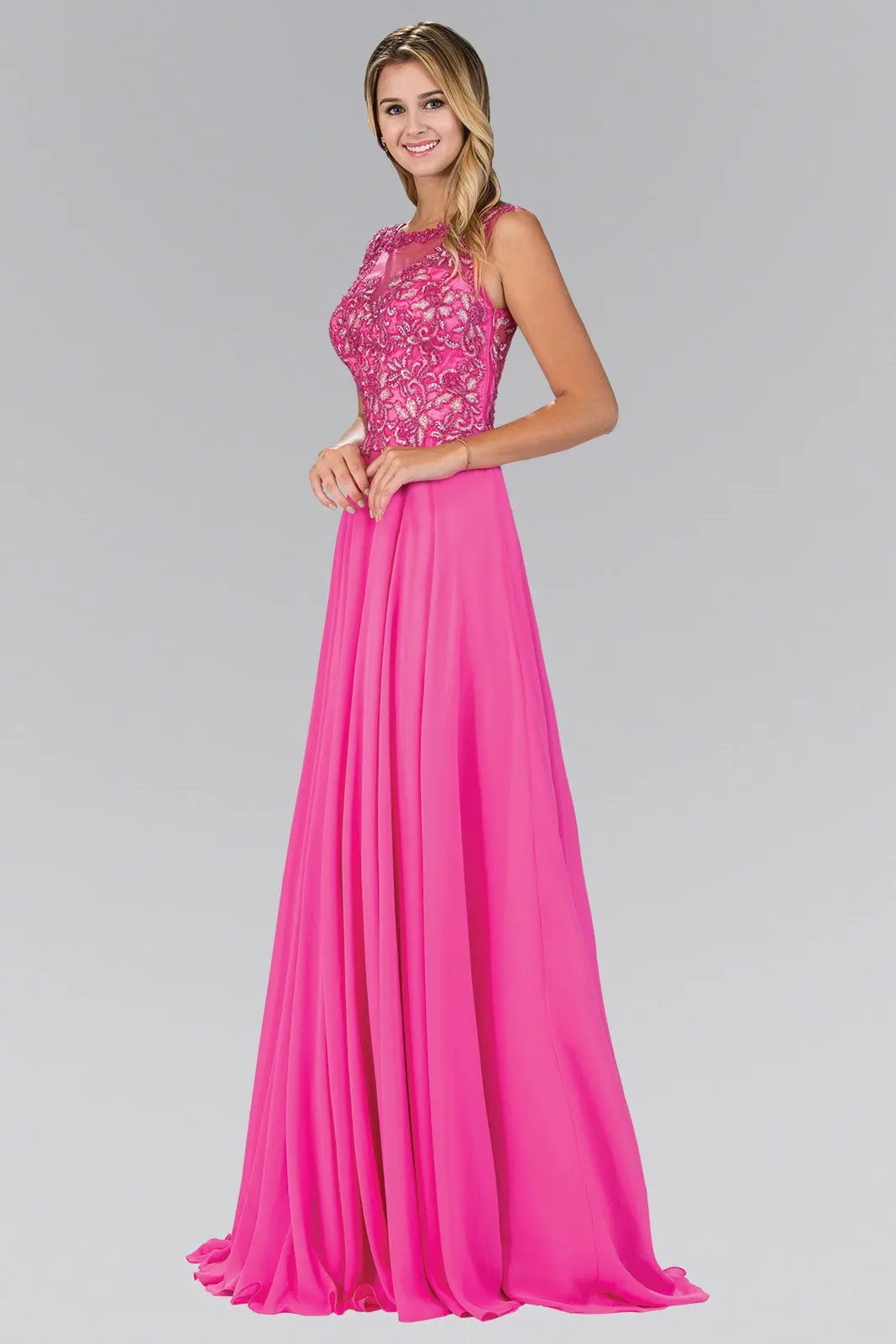 Dress Bead Embellished Chiffon Floor Length Evening Wear Prom by Tux-USA