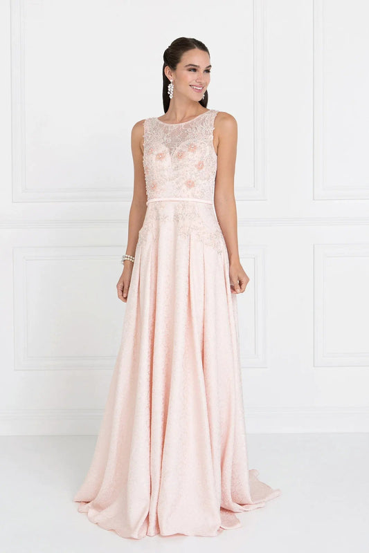 Jacquard Illusion Sweetheart A-Line Long Dress by Tux-USA