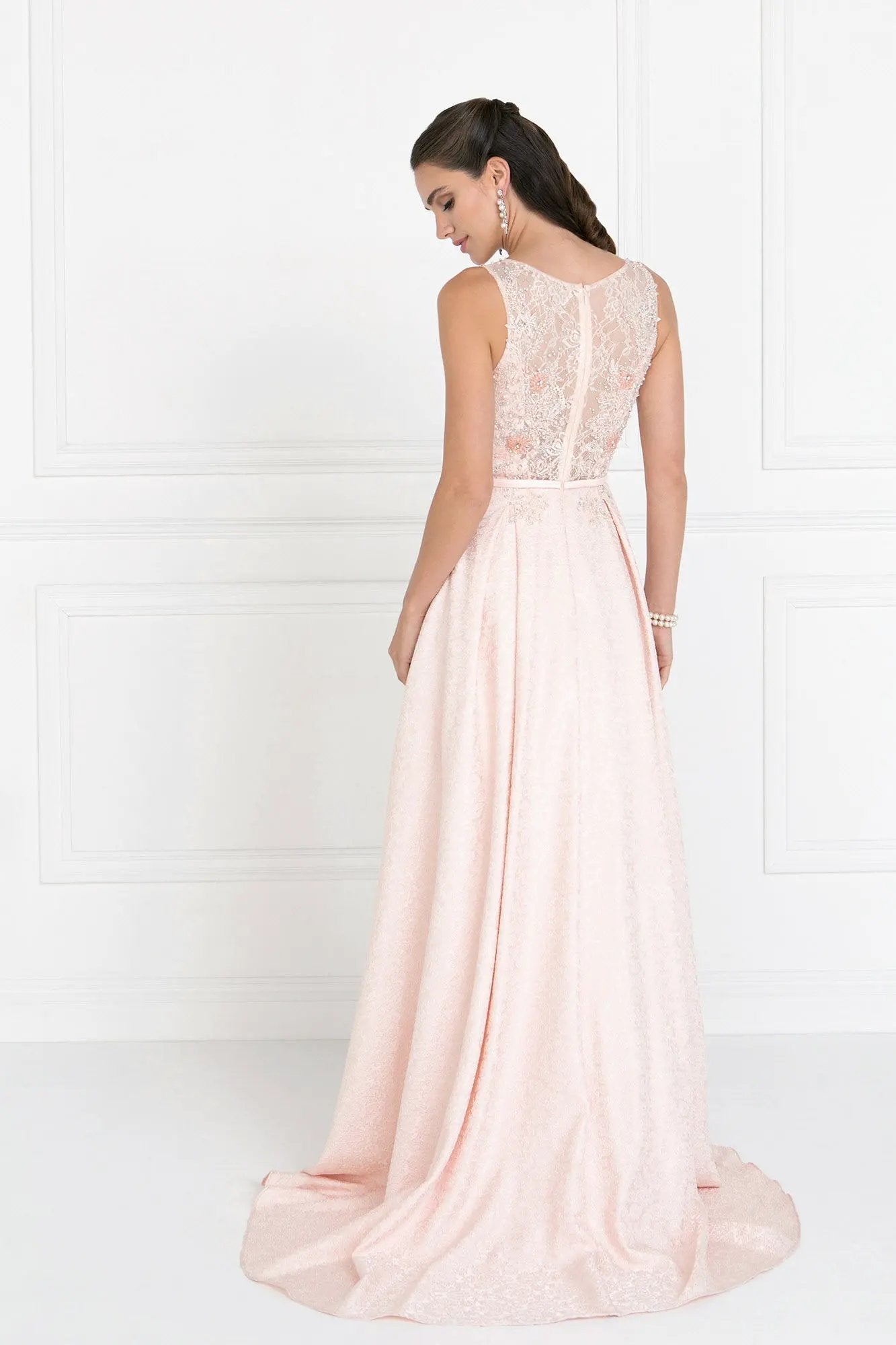 Jacquard Illusion Sweetheart A-Line Long Dress by Tux-USA