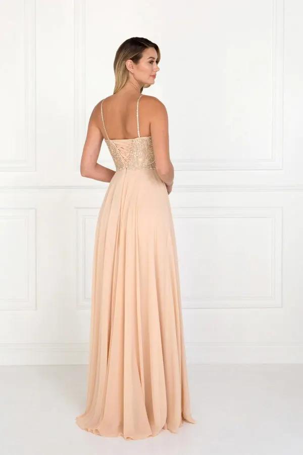Chiffon Sweetheart A-Ling Long Dress with Jewels Embellished by Tux-USA