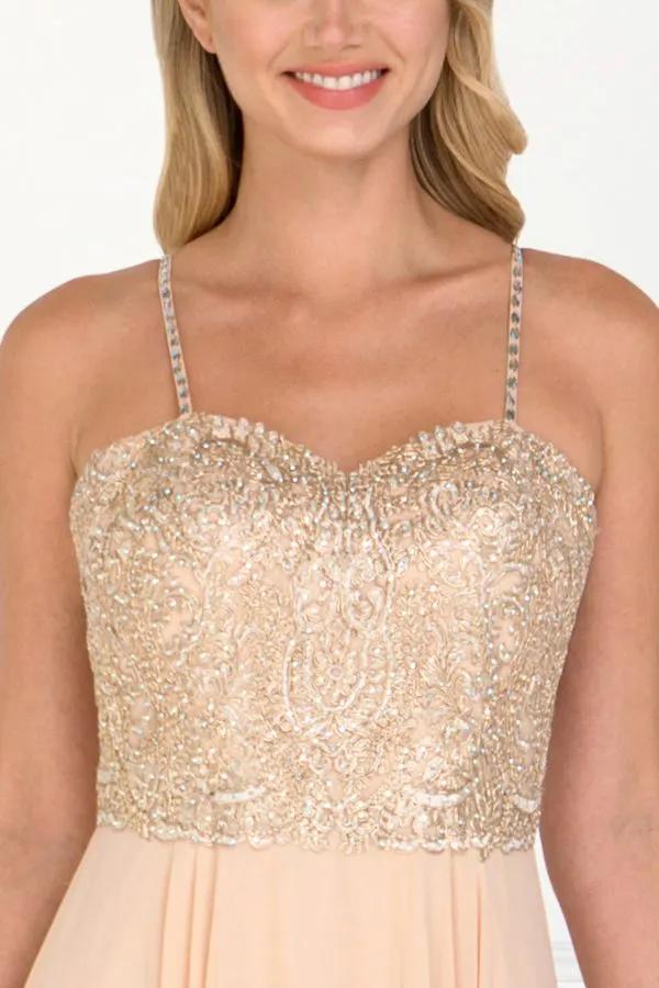 Chiffon Sweetheart A-Ling Long Dress with Jewels Embellished by Tux-USA